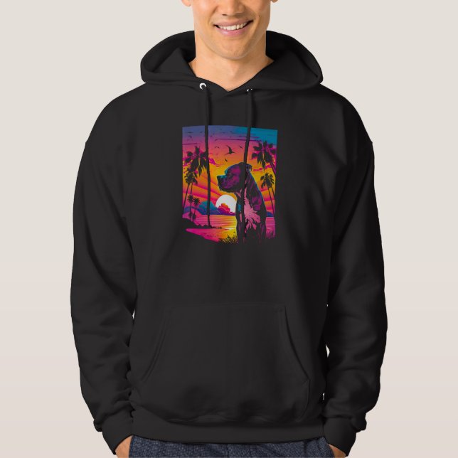 Retro Aesthetic American Staffordshire Terrier dog Hoodie (Vorderseite)