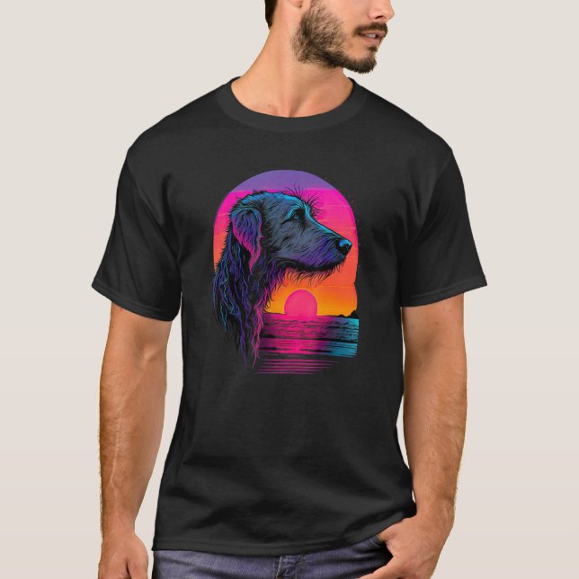 Retro Aesthetic Irish Wolfhound Dog T-Shirt (Vorderseite)