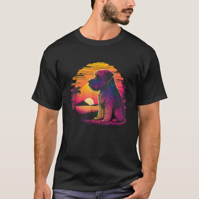 Retro Aesthetic Soft Coated Wheaten Terrier dog  f T-Shirt (Vorderseite)