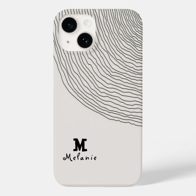 Retro aesthetic stripes minimal Monogram Case-Mate iPhone Hülle (Rückseite)