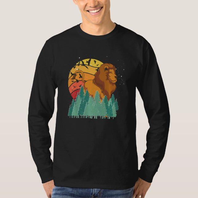 Retro Africa Safari Animal  Forest Nature Birds Li T-Shirt (Vorderseite)
