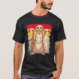 Retro Africa Zoo Animal Niedlich Meerkat T-Shirt
