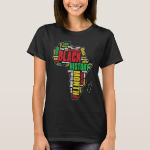 Retro African Map Proud Black History Month Celebr T-Shirt