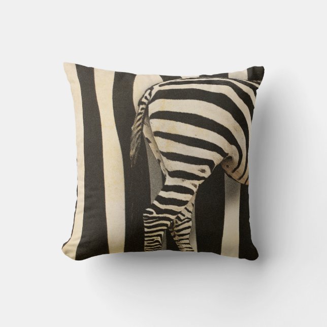 Retro African Mountain Zebra Throw Cushion Kissen (Vorderseite)
