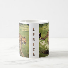 Retro Afrika Gepard Landschaft Kaffeetasse