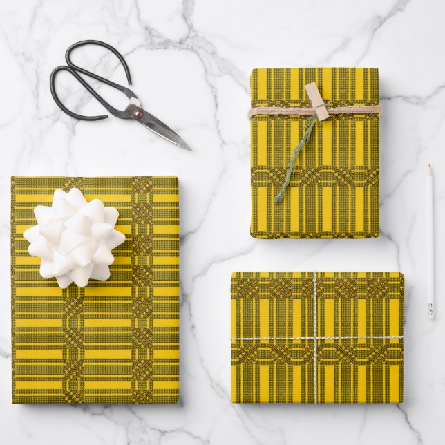 Retro Afrikanisch Geometrisch Geschenkpapier Set (Vorderseite)