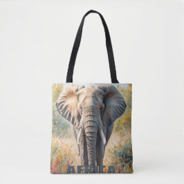 Retro Afrikanischer Elefant Szenisch