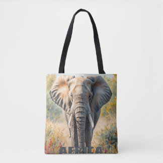 Retro Afrikanischer Elefant Szenisch