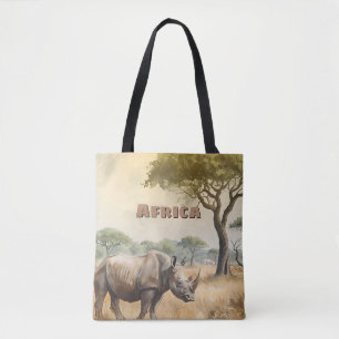 Retro-afrikanisches Nashorn-Szenario