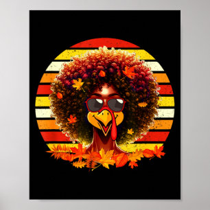 Retro Afro-Frau Truthahn Erntedankfest stolz Poster