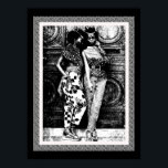 Retro Afro Pop Art Fashion Poster<br><div class="desc">Feiern Sie das Wesen der Mitte der 1960er Jahre mit diesem zeitgenössischen Schwarz-Weiß-Pen- und Tintenkunstposter. Mit zwei afroamerikanischen Weibchen vereint dieses Stück den Geist der Liebe, des Friedens und des Strebens nach Glück. Die aufwändigen Details und der Retro-Pop-Kunststil machen es zu einer zeitlosen Ergänzung zu jeder Kollektion, die die lebendige...</div>