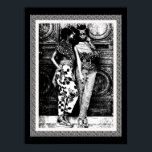 Retro Afro Pop Art Fashion Poster<br><div class="desc">Feiern Sie das Wesen der Mitte der 1960er Jahre mit diesem zeitgenössischen Schwarz-Weiß-Pen- und Tintenkunstposter. Mit zwei afroamerikanischen Weibchen vereint dieses Stück den Geist der Liebe, des Friedens und des Strebens nach Glück. Die aufwändigen Details und der Retro-Pop-Kunststil machen es zu einer zeitlosen Ergänzung zu jeder Kollektion, die die lebendige...</div>
