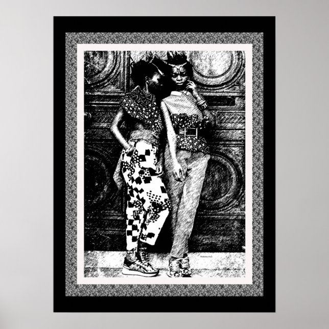 Retro Afro Pop Art Mode Poster (Vorne)