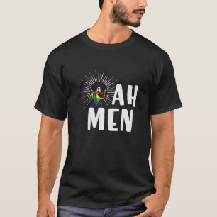 Retro Ah Men Jessus Rainbow Lgbtq Gay Pride Chris T-Shirt