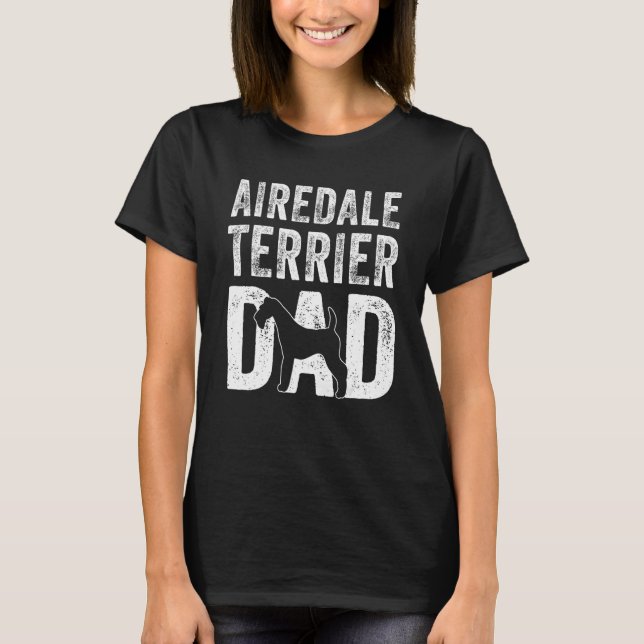 Retro Airedale Terrier Dad Papa Father s Day Dog S T-Shirt (Vorderseite)