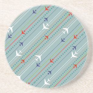 Retro Airplane Pattern Marble Sandstone Coaster Sandstein Untersetzer