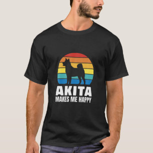 Retro Akita Inu Hunde Mama Hund Vater Vintag Akita T-Shirt