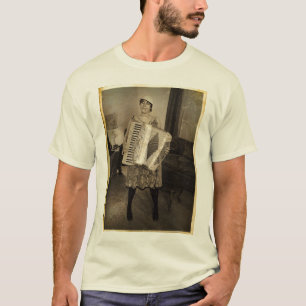 Retro Akkordeon-Mädchen T-Shirt