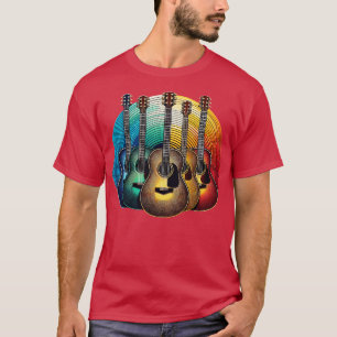 Retro-Akustikgitarre Vintage-Gitarrist Cool Music T-Shirt