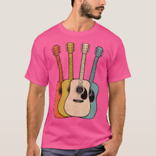 Retro-Akustikgitarre Vintage-Gitarrist Coole Musik T-Shirt