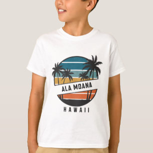 Retro Ala Moana Strand Hawaii Surfbrett Surfen T-Shirt