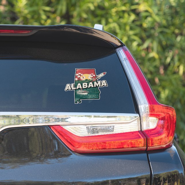 Retro Alabama Aufkleber (Auto Seite)