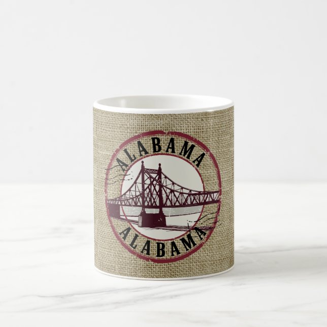 Retro Alabama Bridge Briefmarke Kaffeetasse (Mittel)