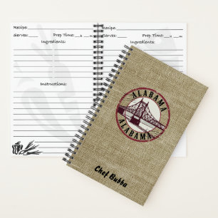 Retro Alabama Bridge Briefmarke Personalisiert Rez Notizbuch
