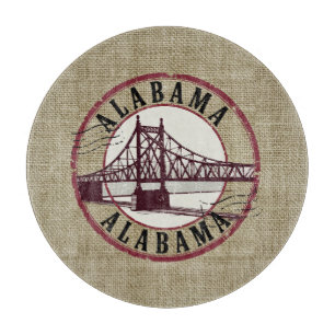 Retro Alabama Bridge Briefmarke Schneidebrett