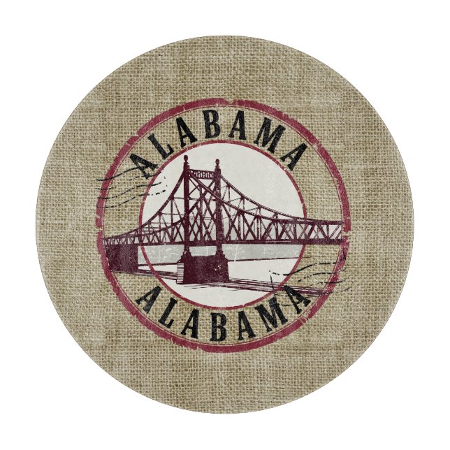 Retro Alabama Bridge Briefmarke Schneidebrett (Vorderseite)