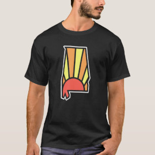 Retro Alabama Staat Kontur Sonnenuntergang Abenteu T-Shirt