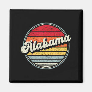 Retro Alabama Zuhause Staat Cool 70er Style Sunset Magnet