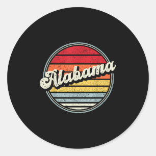 Retro Alabama Zuhause Staat Cool 70er Style Sunset Runder Aufkleber