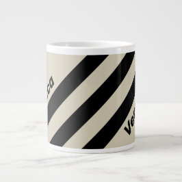 Retro Alabaster Drei Streifen mit Namen Jumbo-Tasse