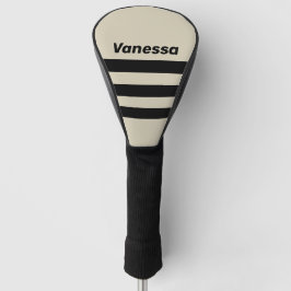 Retro Alabaster Three Across Striping with Name Golf Headcover