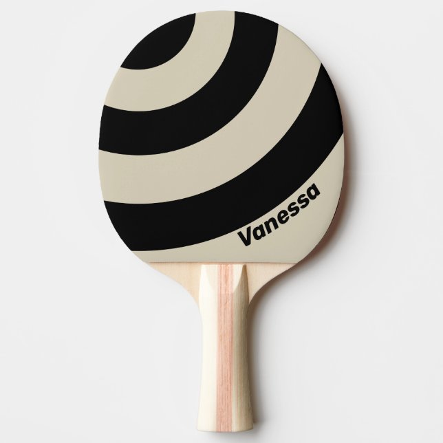 Retro Alabaster Three Circle Stripe with Name Tischtennis Schläger (Vorderseite)