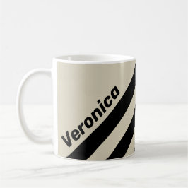Retro Alabaster Three Stripes with Name Kaffeetasse