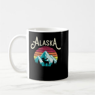 Retro Alaska, AK Juneau Berge Wildtiere Elch Kaffeetasse