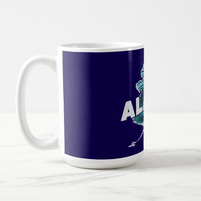 Retro Alaska Landschaftliche Silhouette Kaffeetasse (Links)
