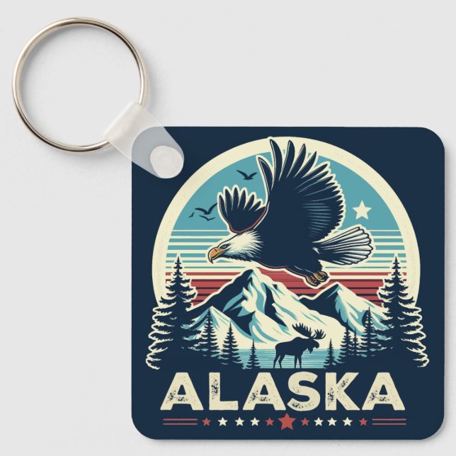 Retro Alaska Schlüsselanhänger (Vorderseite)