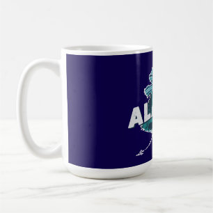 Retro-Alaska-Silhouette mit landschaftlichem Motiv Kaffeetasse