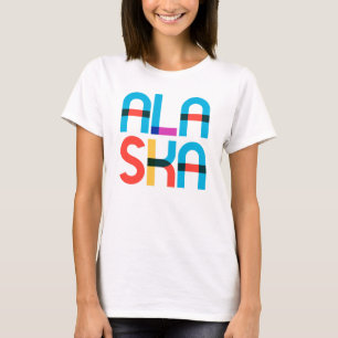 Retro Alaska Sonnenuntergang Farbige 80er Pop Art T-Shirt