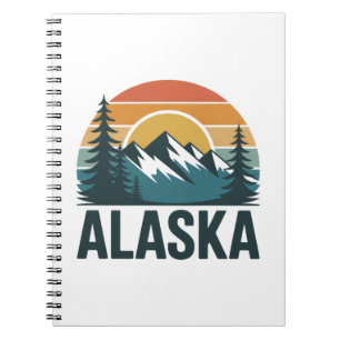 Retro-Alaska-Sonnenuntergangs-Abenteuer Notizblock