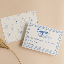 Retro Albern Gänse Gezeichnet Baby Boy Diaper Raff Begleitkarte