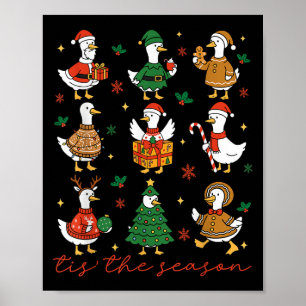 Retro Albern Gänse Santa Niedlich Frohe Weihnachte Poster