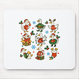 Retro Albern Gänse Weihnachten Niedliche Gänse Mousepad
