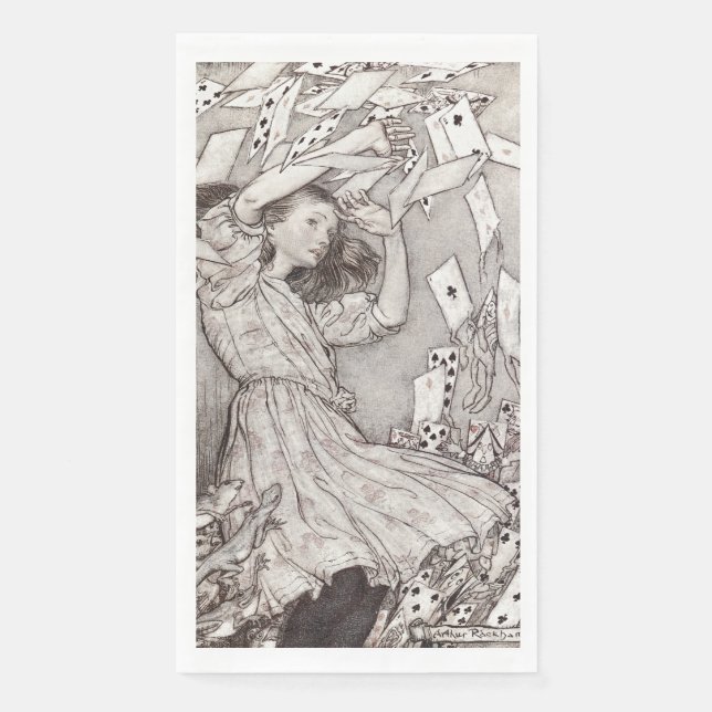 Retro-Alice-Falling-Cards im viktorianischen Desig Serviette (Vorderseite)