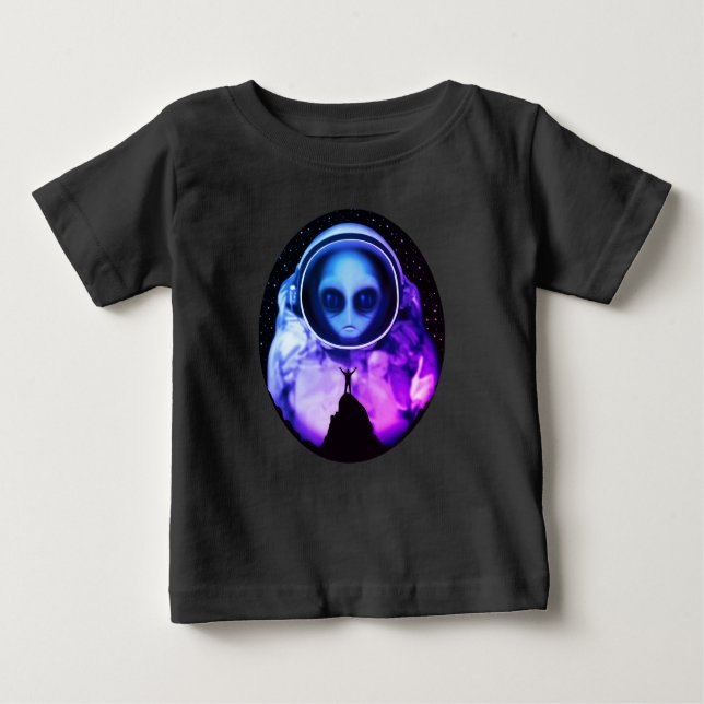 Retro Alien Astronaut Baby T-shirt (Vorderseite)