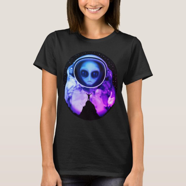 Retro Alien Astronaut T - Shirt (Vorderseite)