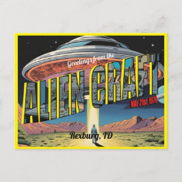 Retro Alien Craft Postkarte
